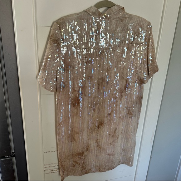 Anthropologie PILCRO Sequin Shirt Dress Size Small - Picture 8 of 10